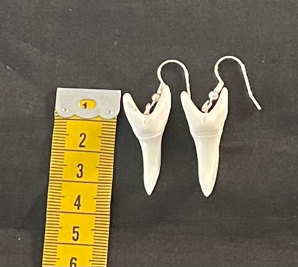 Real Mako Shark Teeth Earrings - No 9