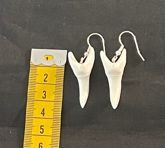 Real Mako Shark Teeth Earrings - No 9