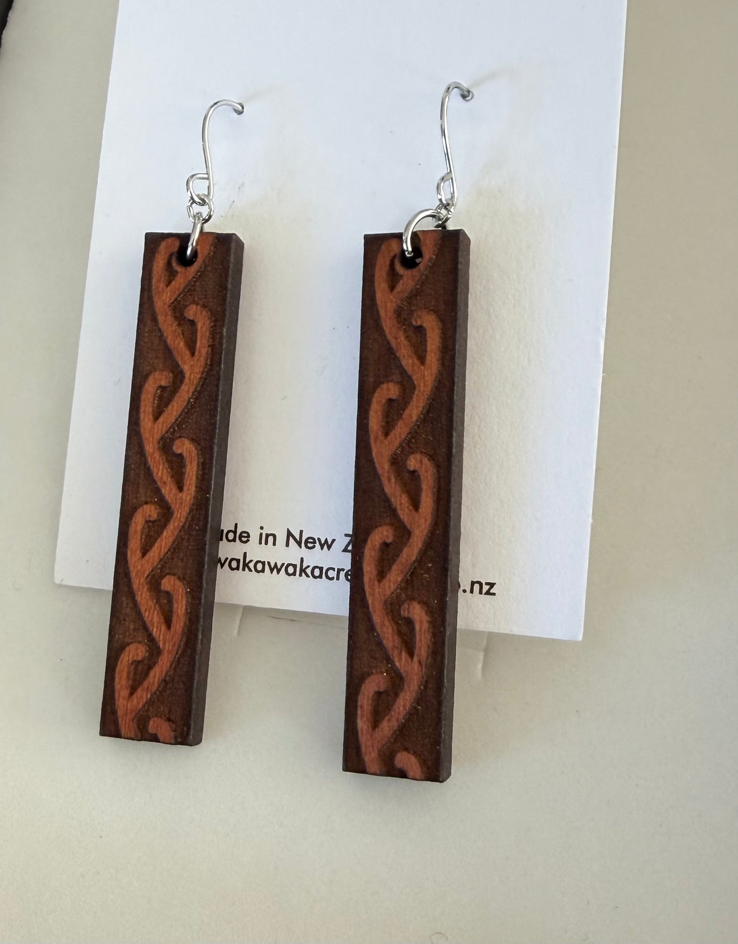 Maori Design wooden - Earrings