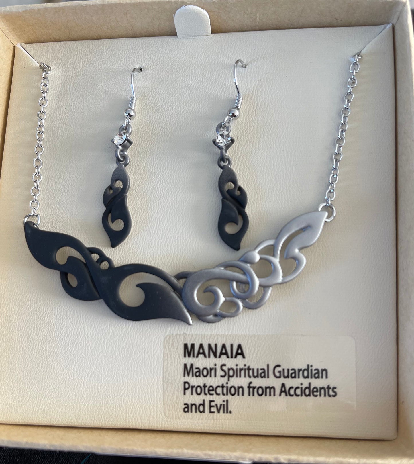 Black Manaia Necklace and Earrings
