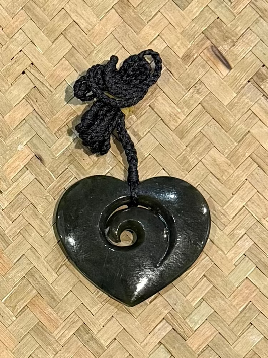 Heart with a koru - Pounamu Necklace