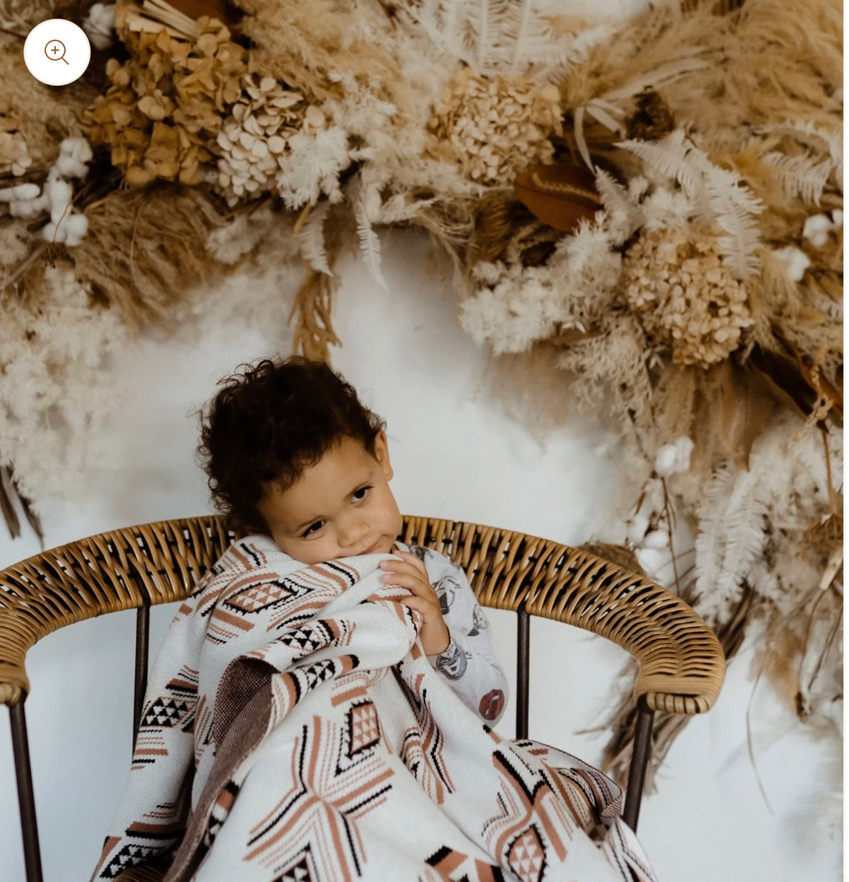 Niho Knitted Cotton Blanket Brown