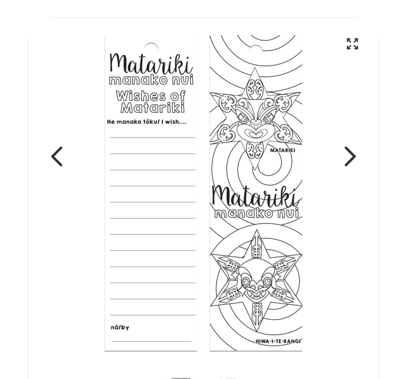 Matariki Manako nui colour in bookmark wishes