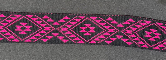 Black and Hot Pink - Taniko Band 2.5inch 5mtr roll