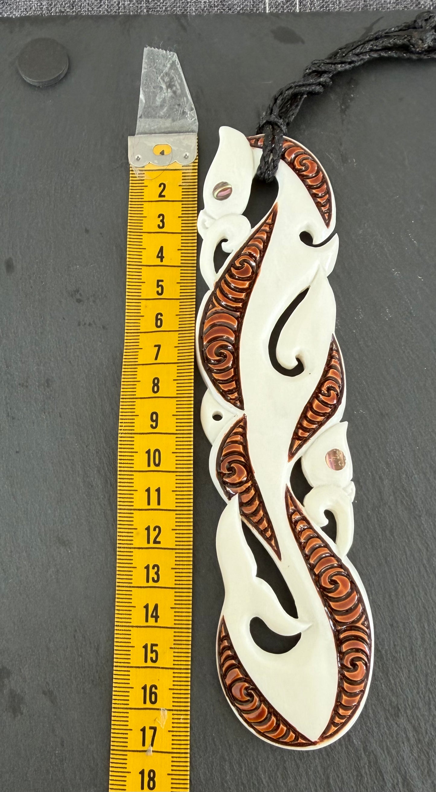 Xtra Long Manaia Necklace - Bone Carving