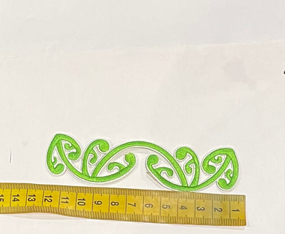 Iron on Embroidered Koru Green