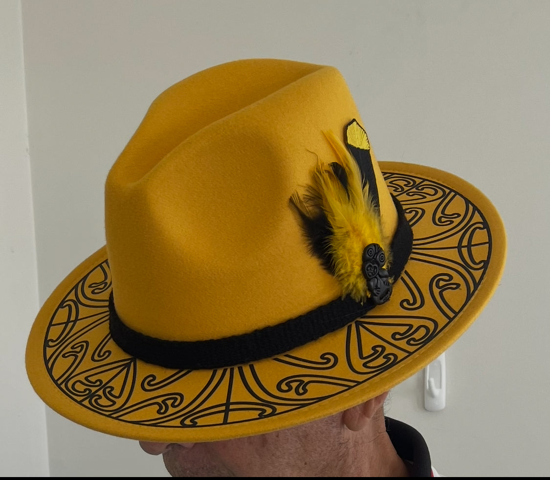 Potae - 57cm Gold Fendora Felt Hat