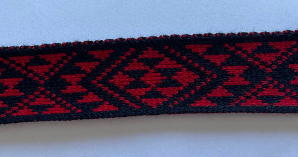 Black and red Pātiki - Taniko Band 2 in