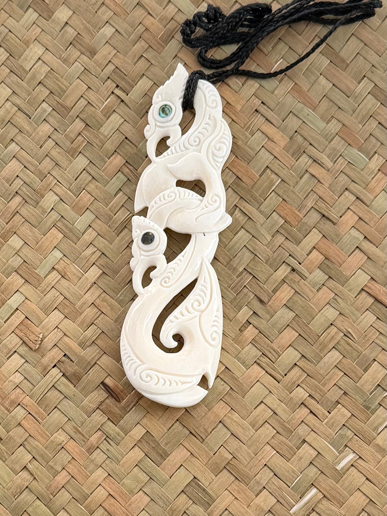 Double Manaia Pendant - Bone Carving