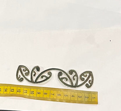 Iron on Embroidered Koru Olive Green