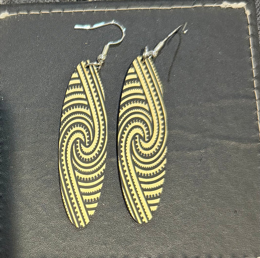 Acrylic gold and black Drop Earrings