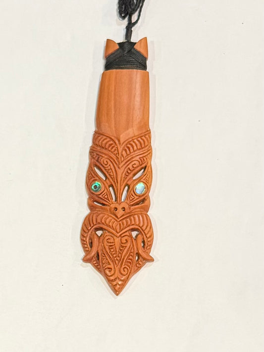 Tiki Face Toki Pendant - Wooden Carving