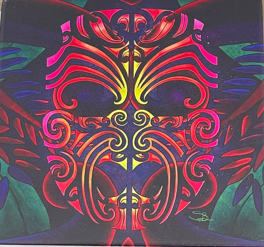 Square Face Mask - Ceramic Wall Art