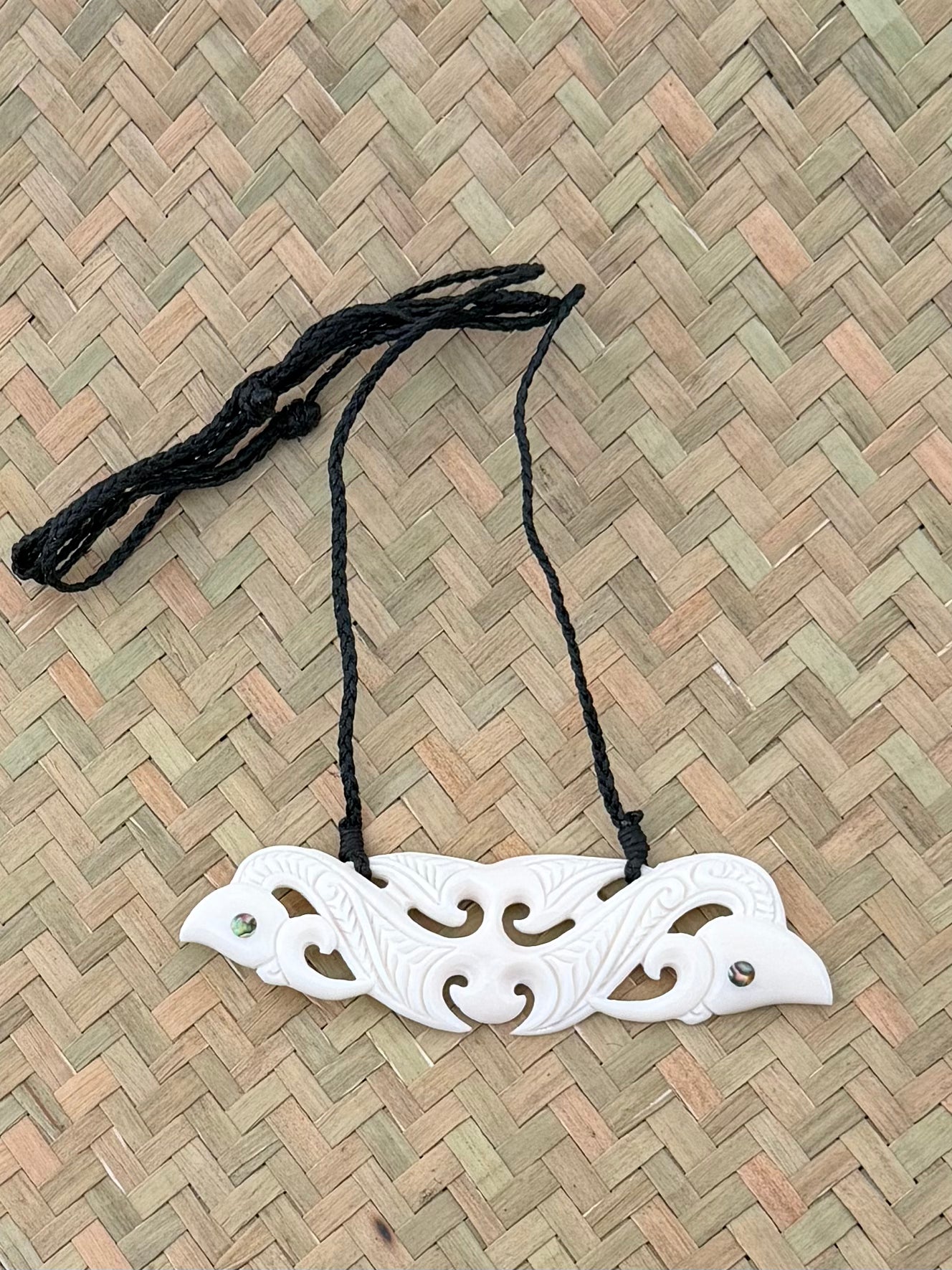 Carved beef bone breastplate