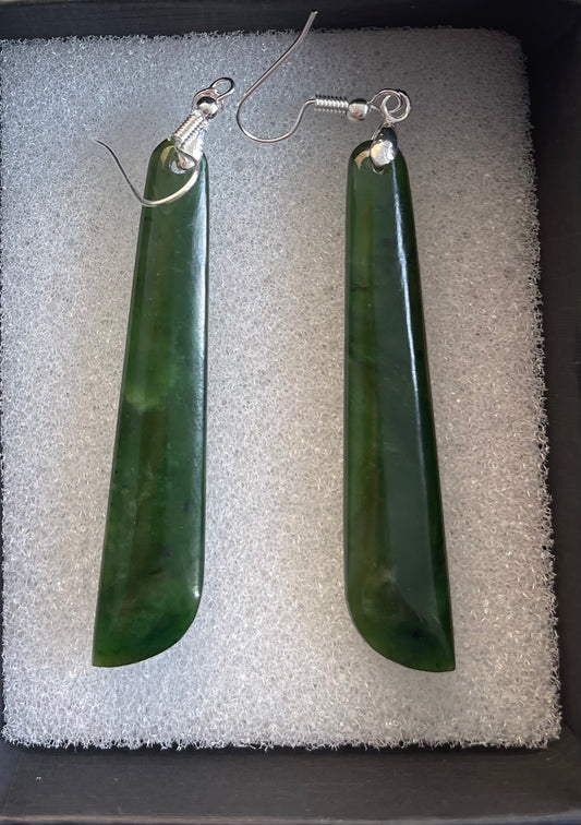 Drop Greenstone Earrings
