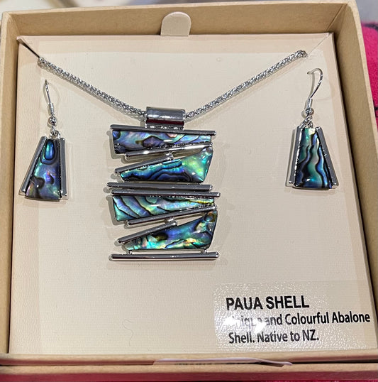 Paua Necklace and Earrings