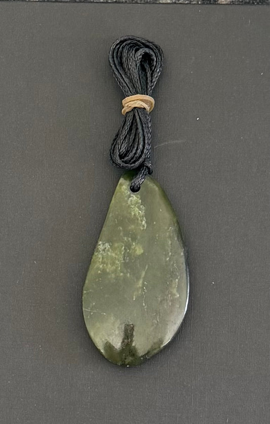 Freeform greenstone pendant 1