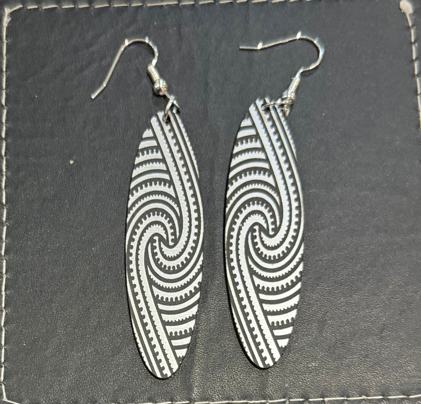 Acrylic Silver Kapa Rua Earrings