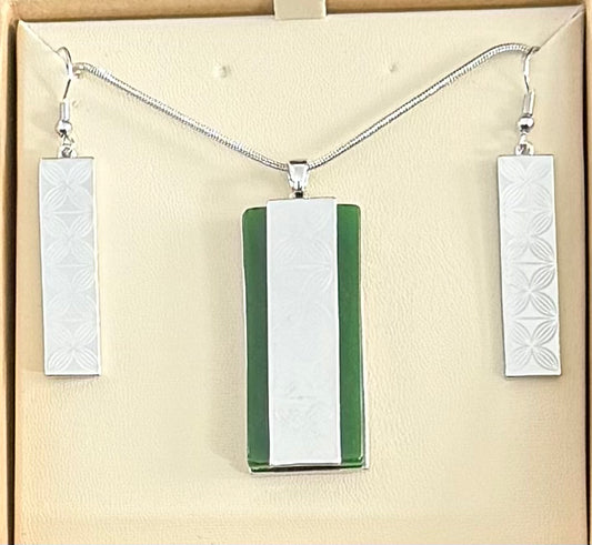 Jade Toki Necklace and Earrings