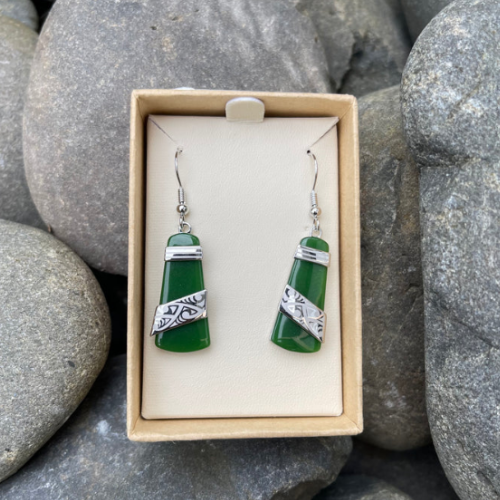 Toki Jade - Pounamu Earrings - Greenstone Earrings NZ