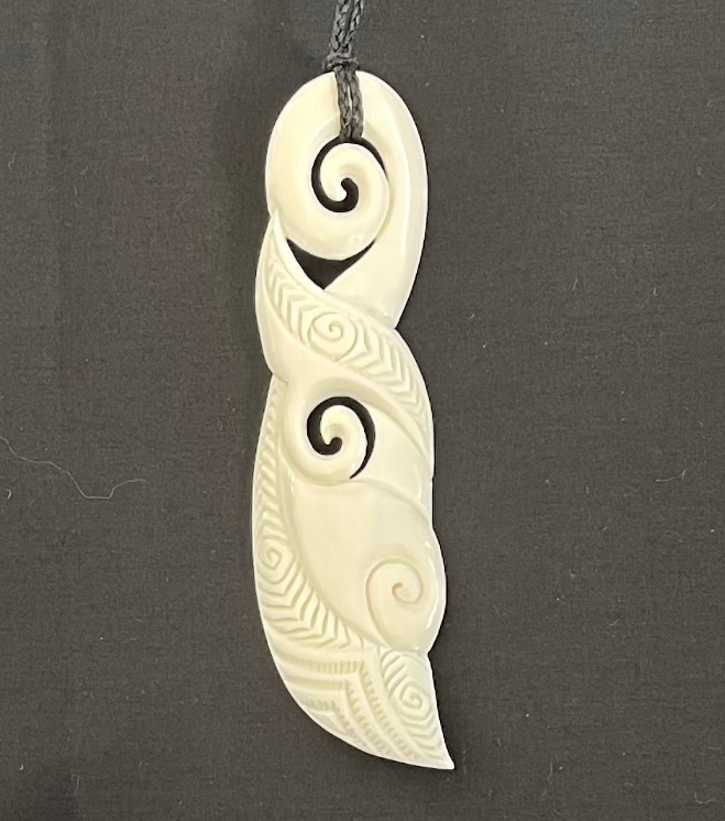 Sweet Koru Pendant - Bone Carving