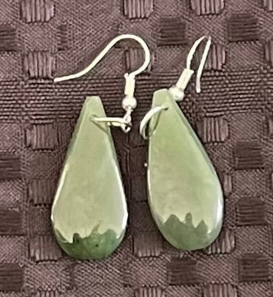 Tear Drop Greenstone Earrings