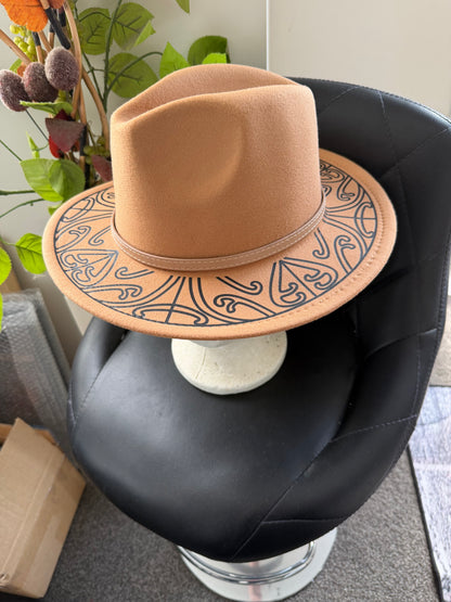 Belts for Potae - 57cm tan Fedora Felt Hat - Ready to Decorate Your Own Design
