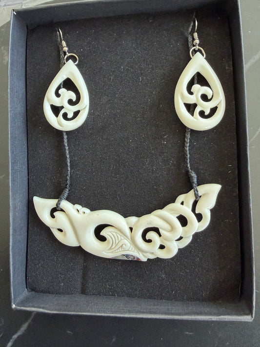 Breastplate - Bone Necklace & Earrings