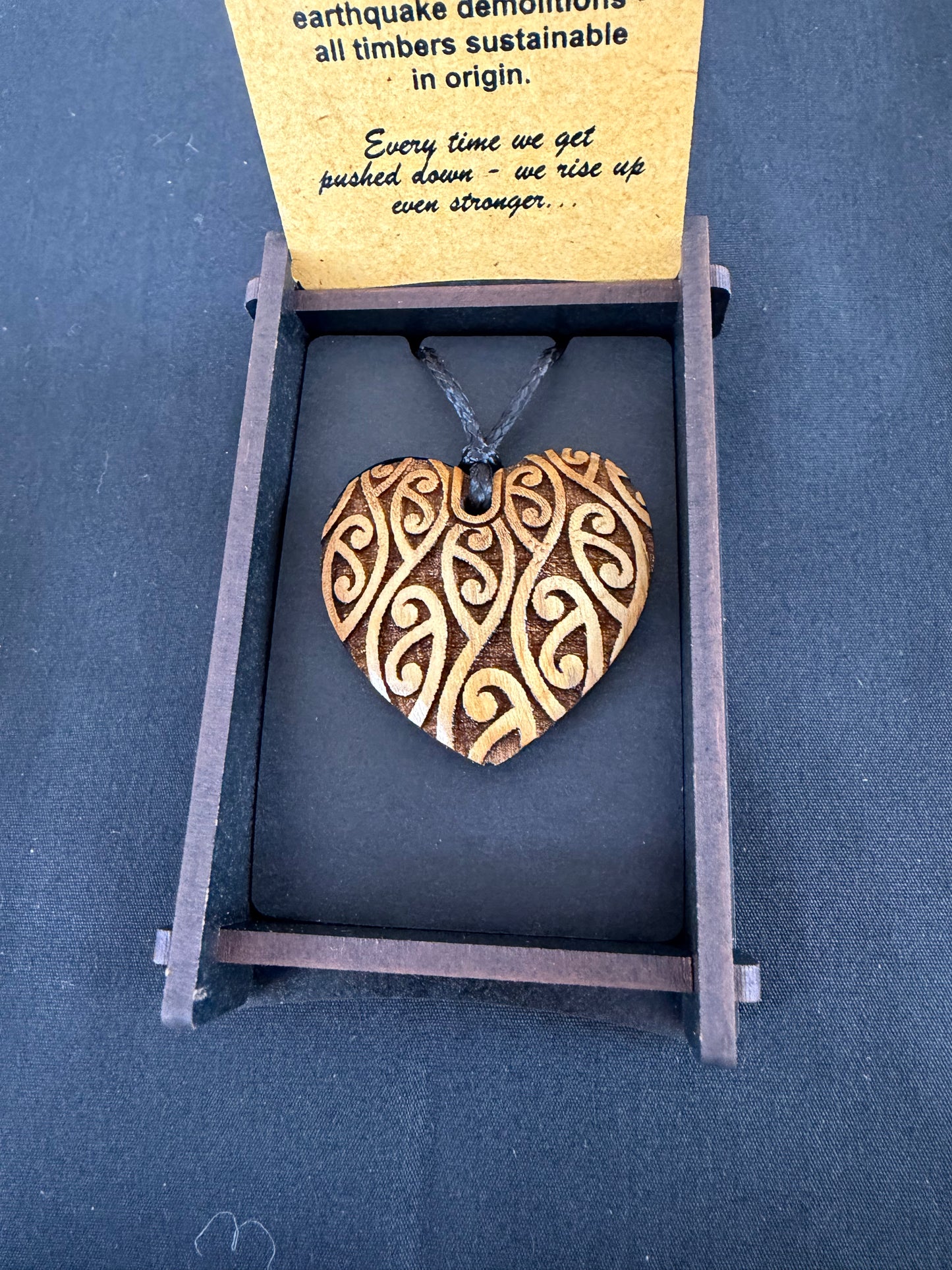 Heartwood Heart Pendant - Wood Necklace