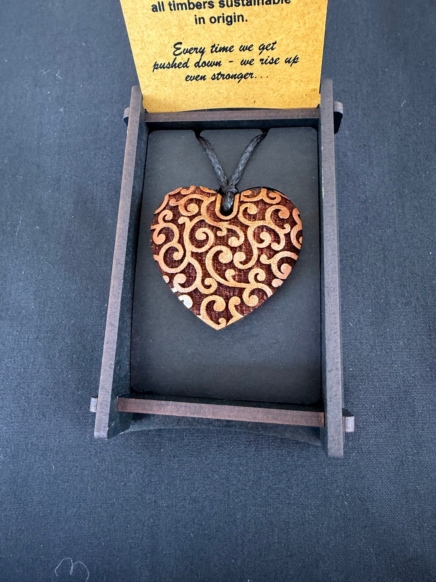 Heartwood Heart Pendant - Wood Necklace