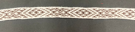 1inch White and Dark Brown - Taniko Band
