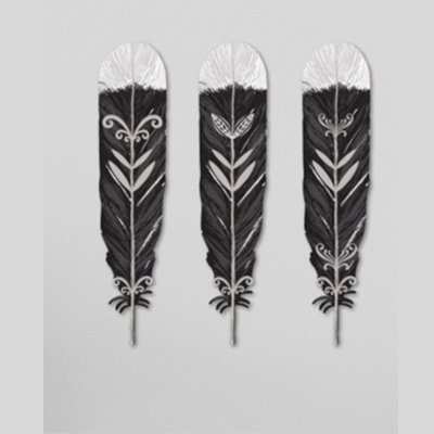 Maori Huia Feather Set - Metal Art - Metal Wall Art Decor