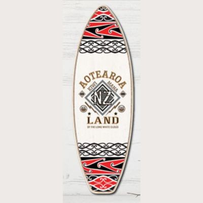 Aotearoa Ply Surfboard Art - Kiwiana Wall Art