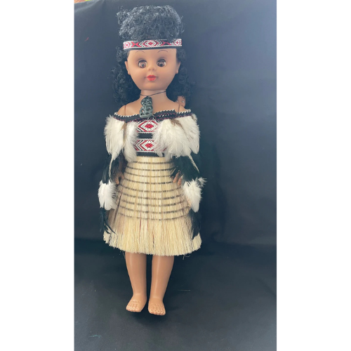 Maori Doll With Baby On Her Back - Wahine Doll