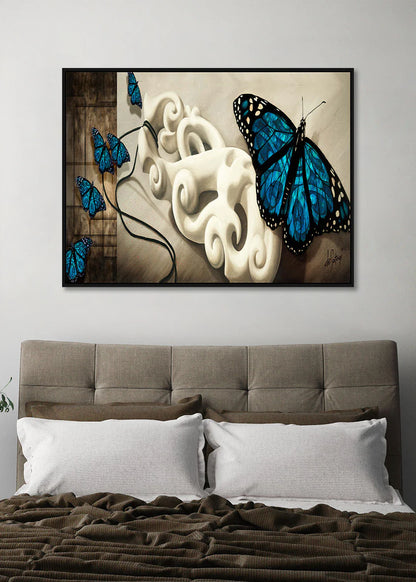 NZ Art - Maori Wall Art - Butterfly Artwork - Large Canvas