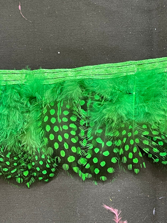 Emerald Green Spotted Guinea Fowl Feathers