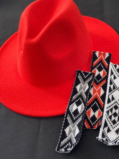 Potae - Rich Red Fedora Hat and Band