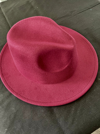 Potae - Pink Maroon Fedora Hat and Band