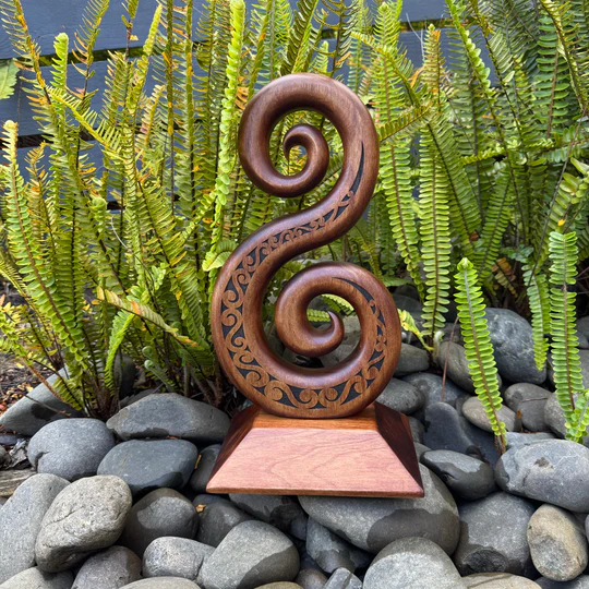 Double Koru - Wood Carvings