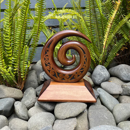 Single Koru - Maori Wood Carving