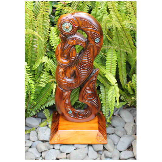 Large (Hei Matau) Fish Hook - Wood Carvings -Hei Matau - Maori Fish Hook - Wood Sculpture 