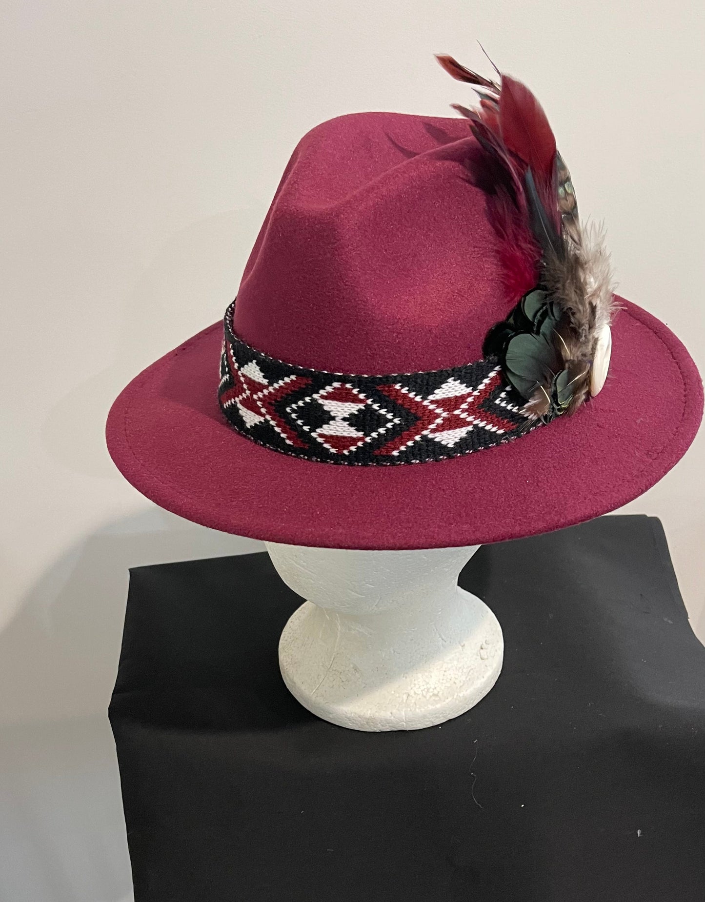 Potae - Maroon Fedora Felt Hat