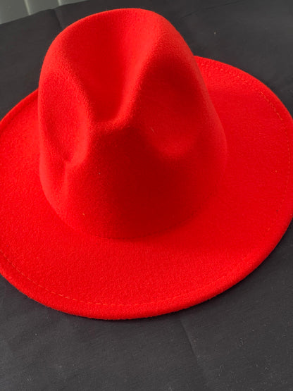 Potae - Rich Red Fedora Hat and Band