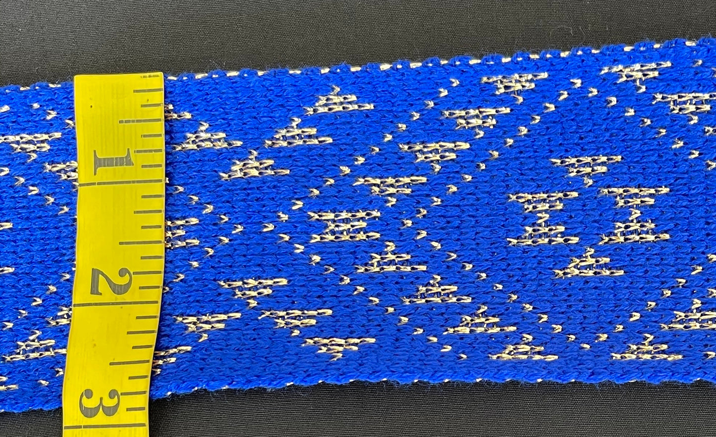 Blue Taniko Band With Gold Thread 2.5
