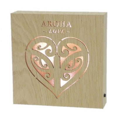 Aroha Love Wooden LED Light
