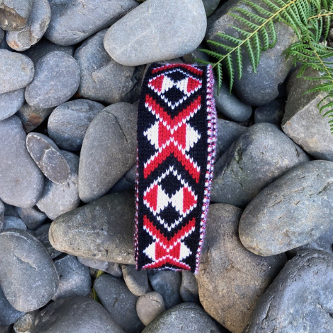 Red Pātiki - 2inch Taniko Band