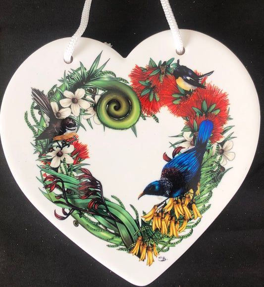 NZ Birds & Plants Heart