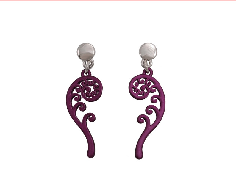 Red Pikorua Twist Earrings