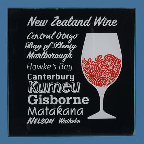 Glass NZ Wine Areas Coaster Set