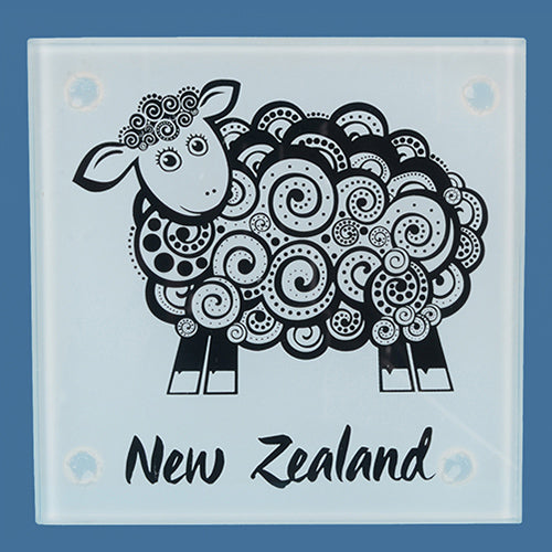 NZ Sheep Maori - Glass Coasters